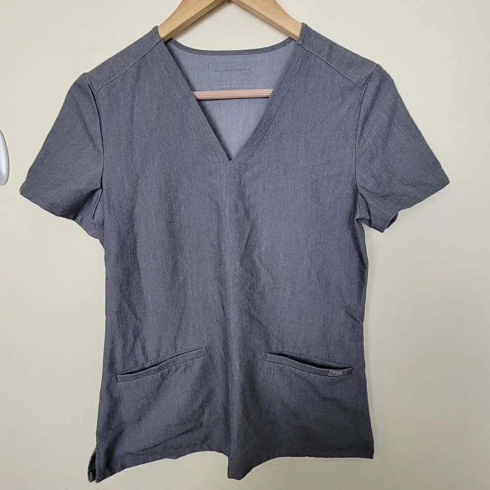 Figs Womens Tops Figs Casma Pocket Scrub Top Grey XS